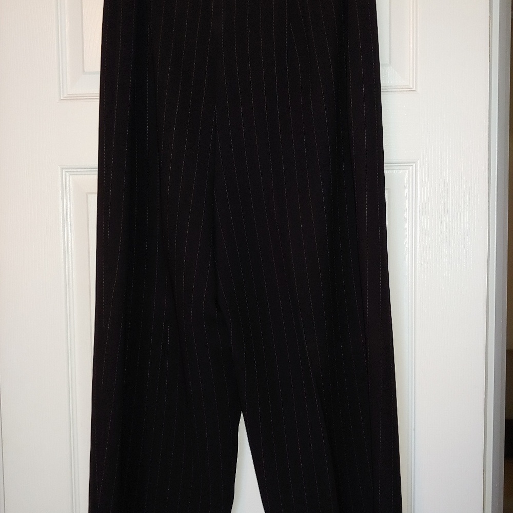 Black Pin Striped Slacks - Picture 4 of 5